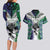 Custom New Zealand Warrior Couples Matching Long Sleeve Bodycon Dress and Hawaiian Shirt Maori Tribal Pattern