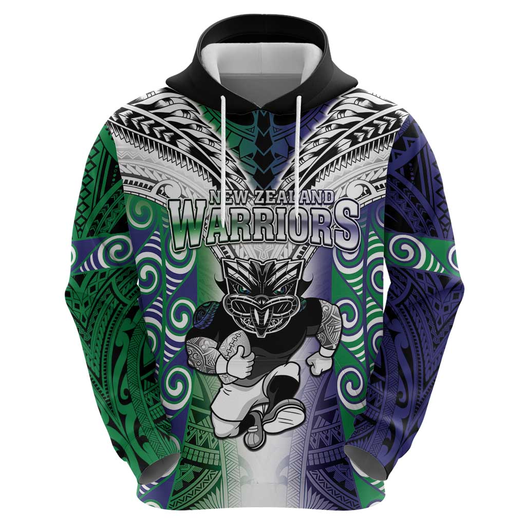Custom New Zealand Warrior Hoodie Maori Tribal Pattern LT05 - Polynesian Pride