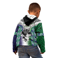 Custom New Zealand Warrior Kid Hoodie Maori Tribal Pattern LT05 - Polynesian Pride