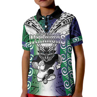 Custom New Zealand Warrior Kid Polo Shirt Maori Tribal Pattern LT05 Kid Green - Polynesian Pride