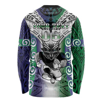 Custom New Zealand Warrior Long Sleeve Shirt Maori Tribal Pattern LT05 - Polynesian Pride