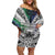 Custom New Zealand Warrior Off Shoulder Short Dress Maori Tribal Pattern