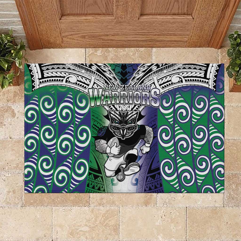 New Zealand Warrior Rubber Doormat Maori Tribal Pattern LT05 Green - Polynesian Pride