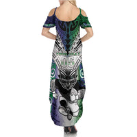 Custom New Zealand Warrior Summer Maxi Dress Maori Tribal Pattern LT05 - Polynesian Pride