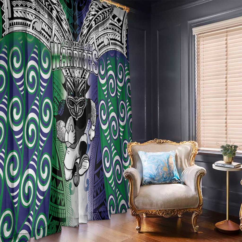 New Zealand Warrior Window Curtain Maori Tribal Pattern LT05 - Polynesian Pride