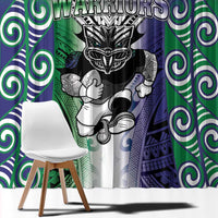 New Zealand Warrior Window Curtain Maori Tribal Pattern LT05 - Polynesian Pride