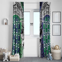 New Zealand Warrior Window Curtain Maori Tribal Pattern LT05 - Polynesian Pride