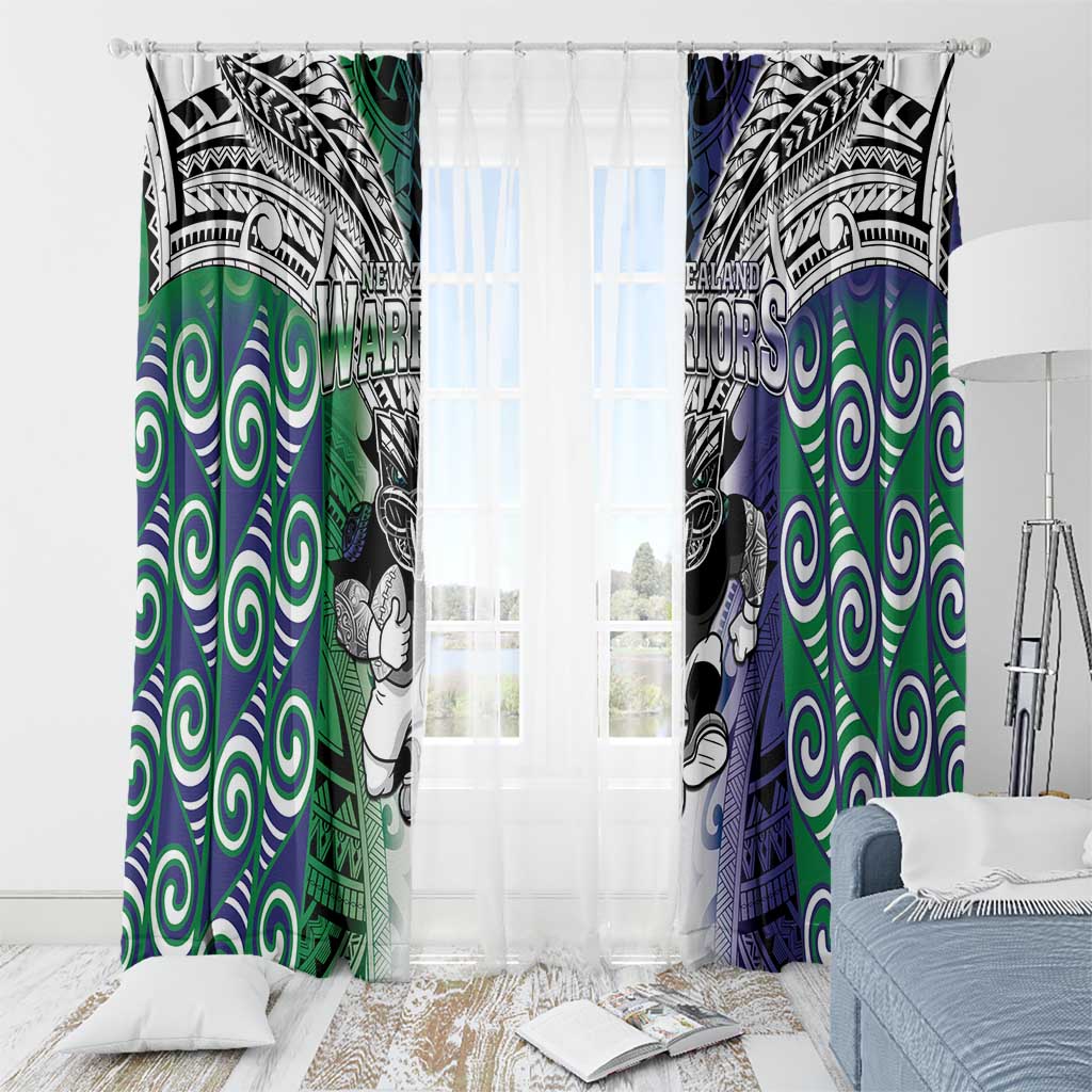 New Zealand Warrior Window Curtain Maori Tribal Pattern LT05 - Polynesian Pride