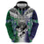 Custom New Zealand Warrior Zip Hoodie Maori Tribal Pattern