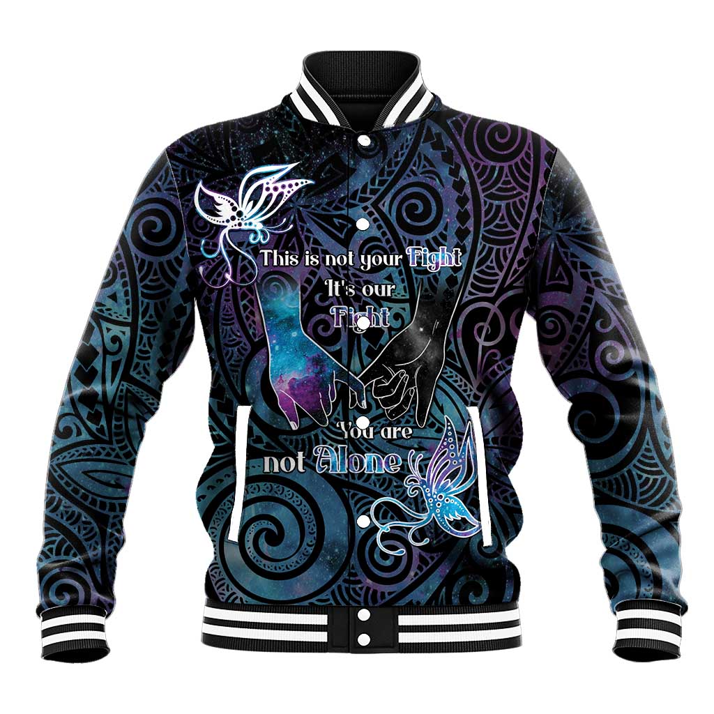 Suicide Awareness Baseball Jacket You Are Not Alone LT05 Unisex Black - Polynesian Pride