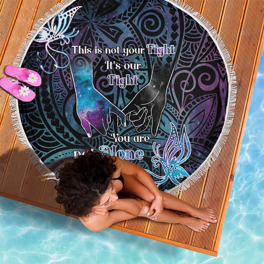 Suicide Awareness Beach Blanket You Are Not Alone LT05 - Polynesian Pride