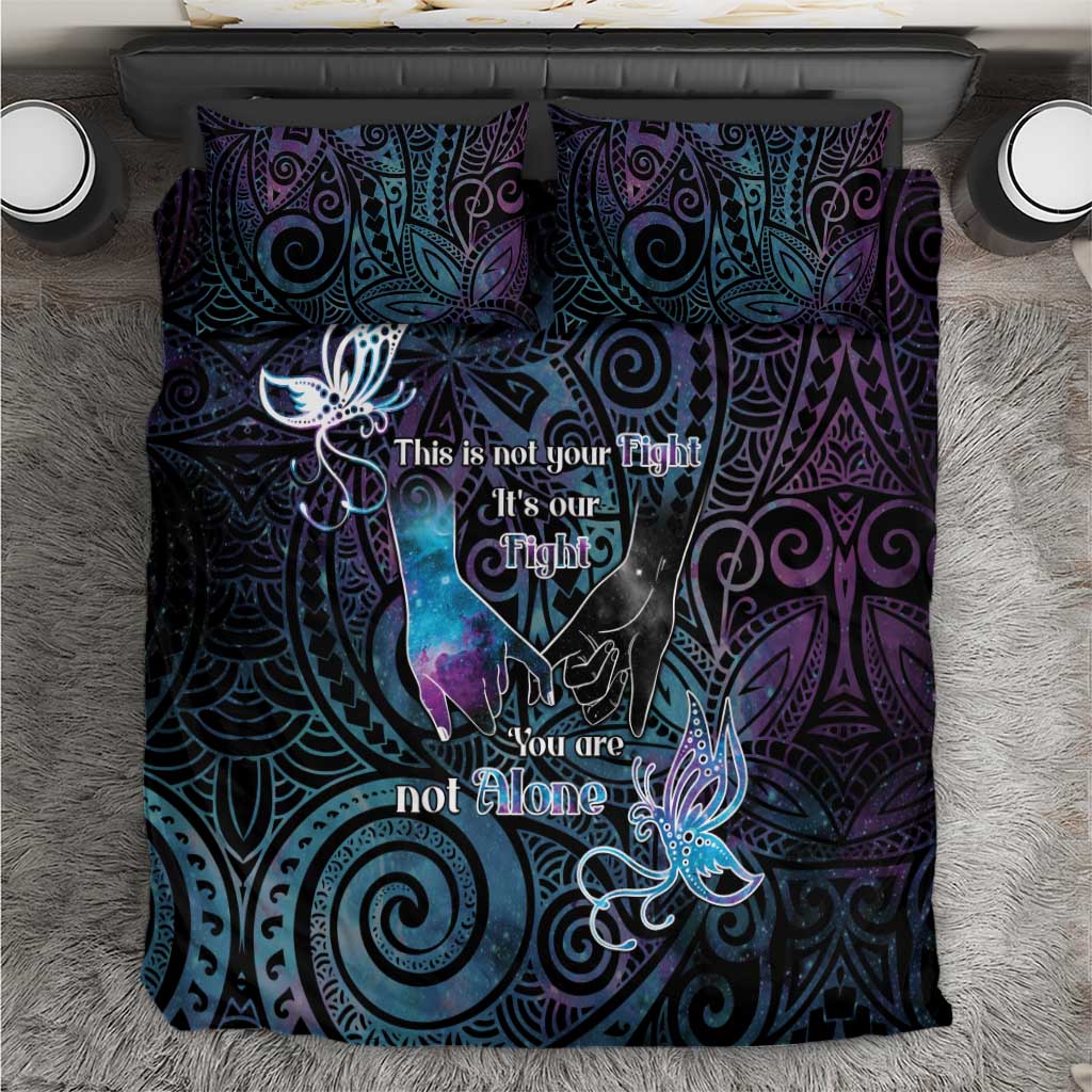 Suicide Awareness Bedding Set You Are Not Alone LT05 Black - Polynesian Pride