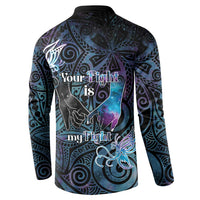 Suicide Awareness Button Sweatshirt You Are Not Alone LT05 - Polynesian Pride