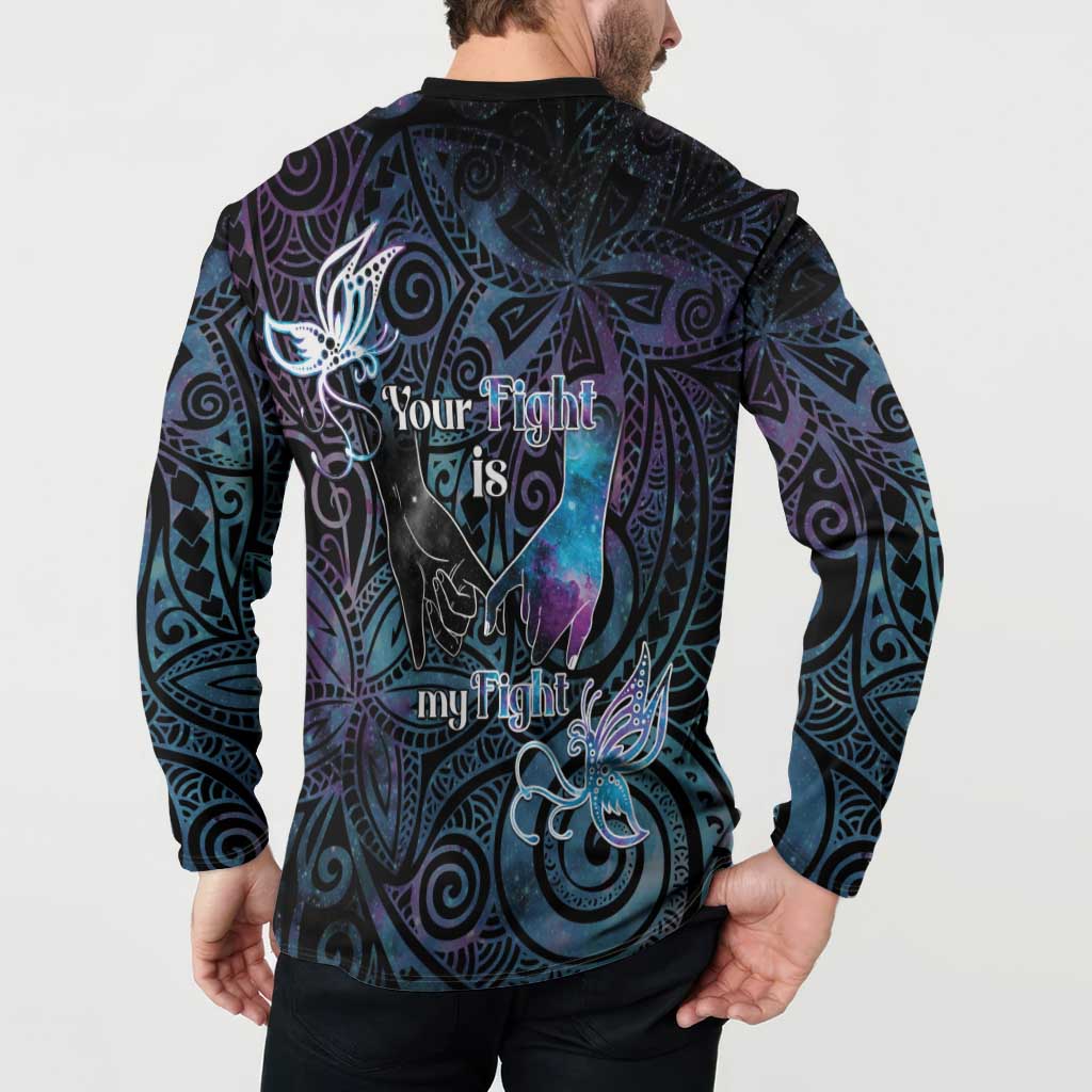 Suicide Awareness Button Sweatshirt You Are Not Alone LT05 - Polynesian Pride