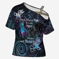 Suicide Awareness Cross Shoulder Shirt You Are Not Alone LT05 Female Black - Polynesian Pride