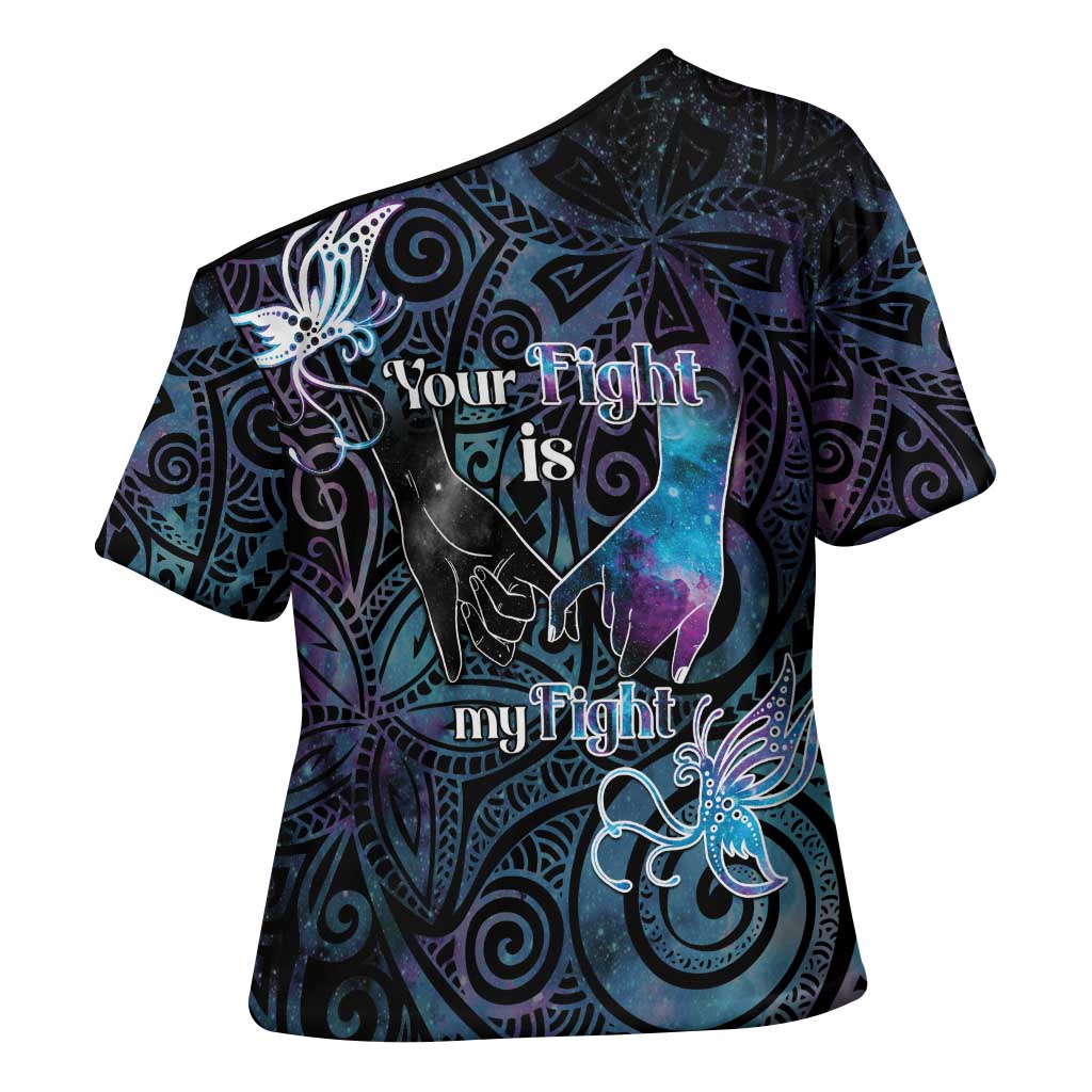 Suicide Awareness Cross Shoulder Shirt You Are Not Alone LT05 - Polynesian Pride