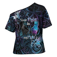 Suicide Awareness Cross Shoulder Shirt You Are Not Alone LT05 - Polynesian Pride