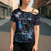 Suicide Awareness Cross Shoulder Shirt You Are Not Alone LT05 - Polynesian Pride