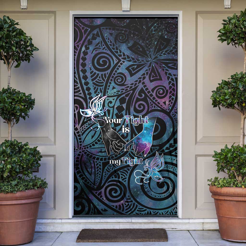 Suicide Awareness Door Cover You Are Not Alone LT05 Black - Polynesian Pride