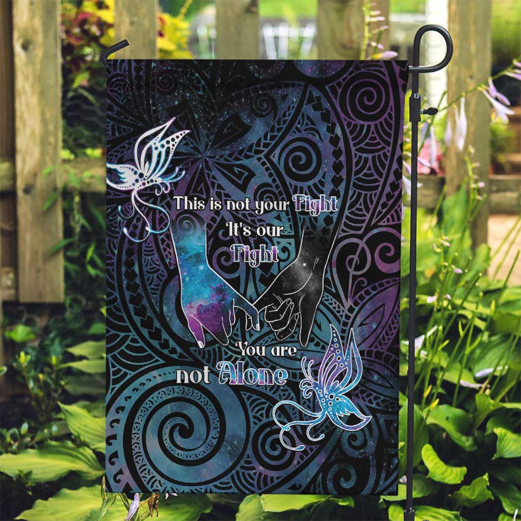 Suicide Awareness Garden Flag You Are Not Alone LT05 Garden Flag Black - Polynesian Pride