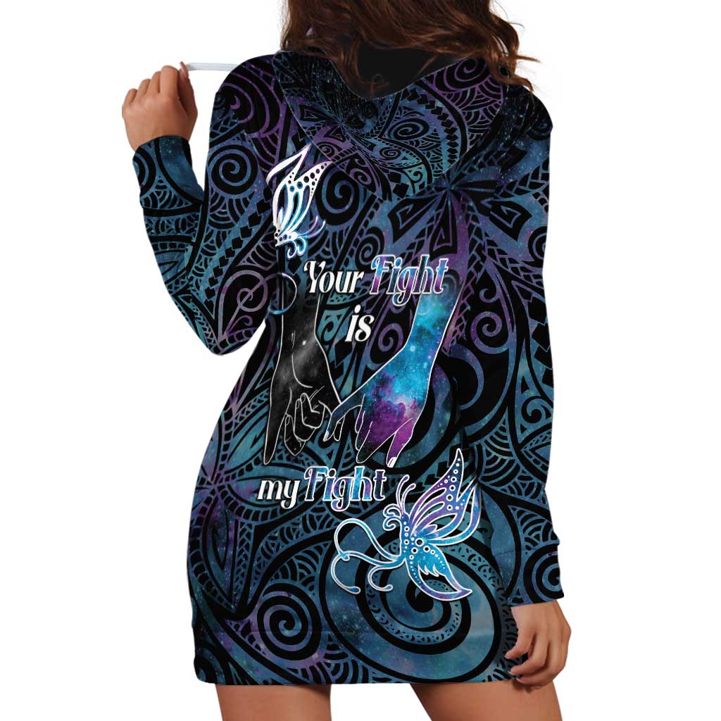 Suicide Awareness Hoodie Dress You Are Not Alone LT05 - Polynesian Pride
