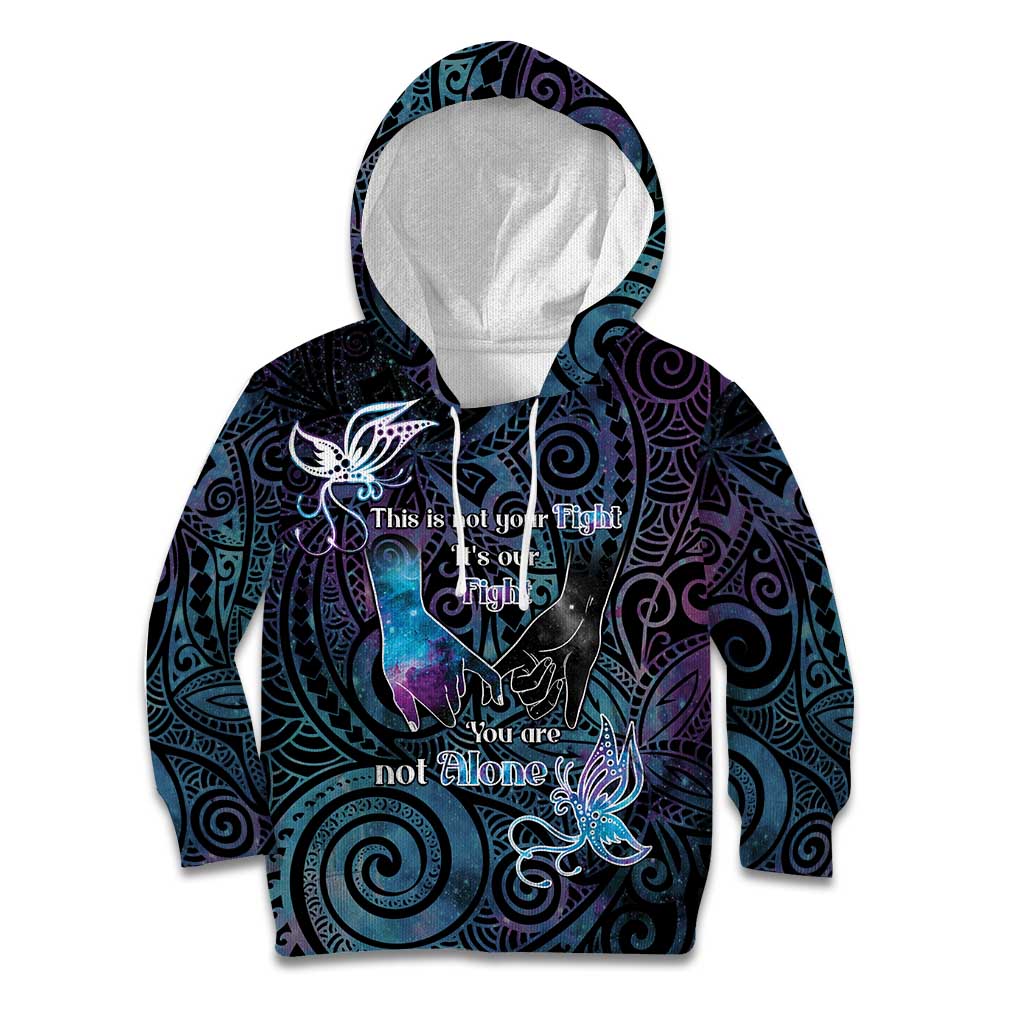 Suicide Awareness Kid Hoodie You Are Not Alone LT05 Hoodie Black - Polynesian Pride