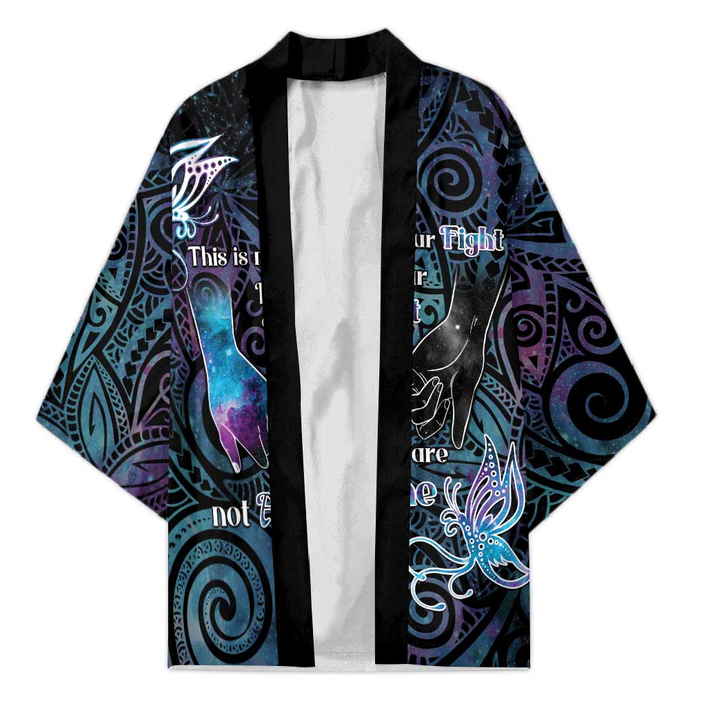 Suicide Awareness Kimono You Are Not Alone LT05 Unisex Black - Polynesian Pride