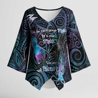 Suicide Awareness Kimono Sleeve Blouse You Are Not Alone LT05 Female Black - Polynesian Pride
