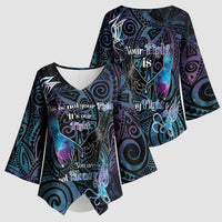 Suicide Awareness Kimono Sleeve Blouse You Are Not Alone LT05 - Polynesian Pride