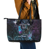 Suicide Awareness Leather Tote Bag You Are Not Alone LT05 - Polynesian Pride
