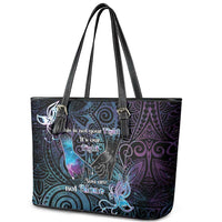 Suicide Awareness Leather Tote Bag You Are Not Alone LT05 - Polynesian Pride