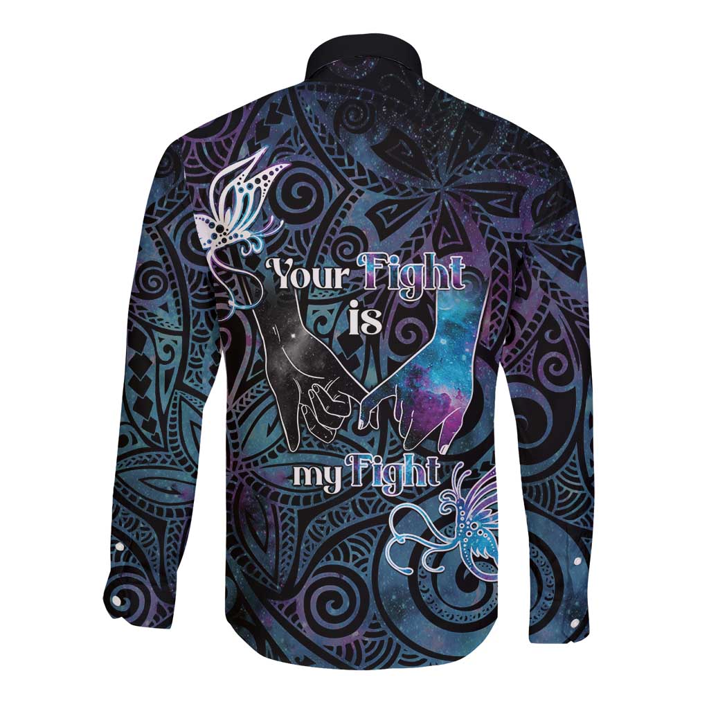 Suicide Awareness Long Sleeve Button Shirt You Are Not Alone LT05 - Polynesian Pride