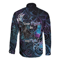 Suicide Awareness Long Sleeve Button Shirt You Are Not Alone LT05 - Polynesian Pride