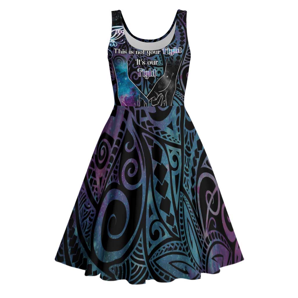 Suicide Awareness Midi Dress You Are Not Alone LT05 Black - Polynesian Pride