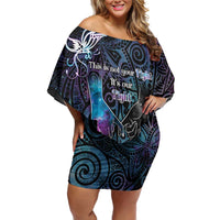 Suicide Awareness Off Shoulder Short Dress You Are Not Alone LT05 Women Black - Polynesian Pride