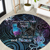 Suicide Awareness Round Carpet You Are Not Alone LT05 Black - Polynesian Pride