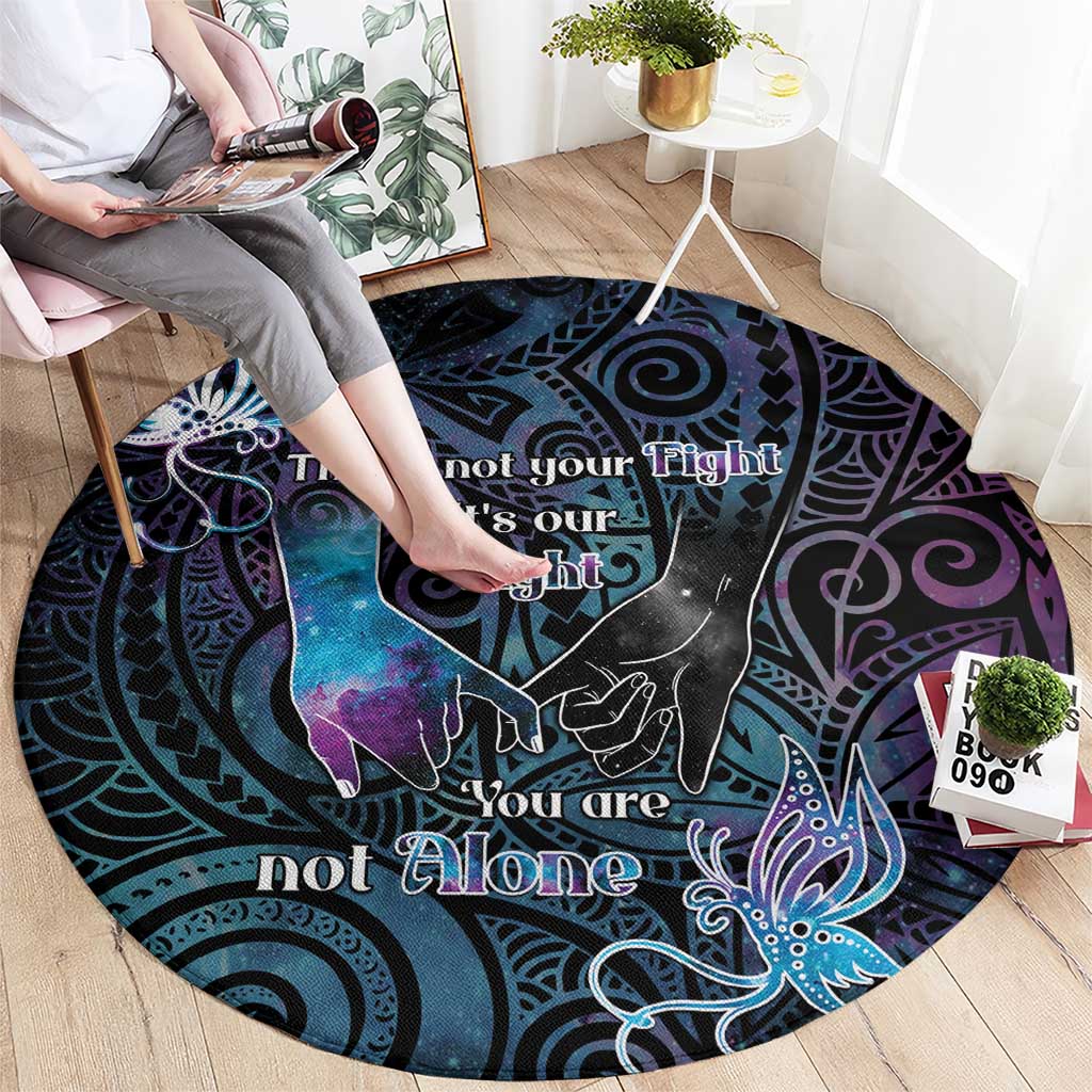 Suicide Awareness Round Carpet You Are Not Alone LT05 - Polynesian Pride