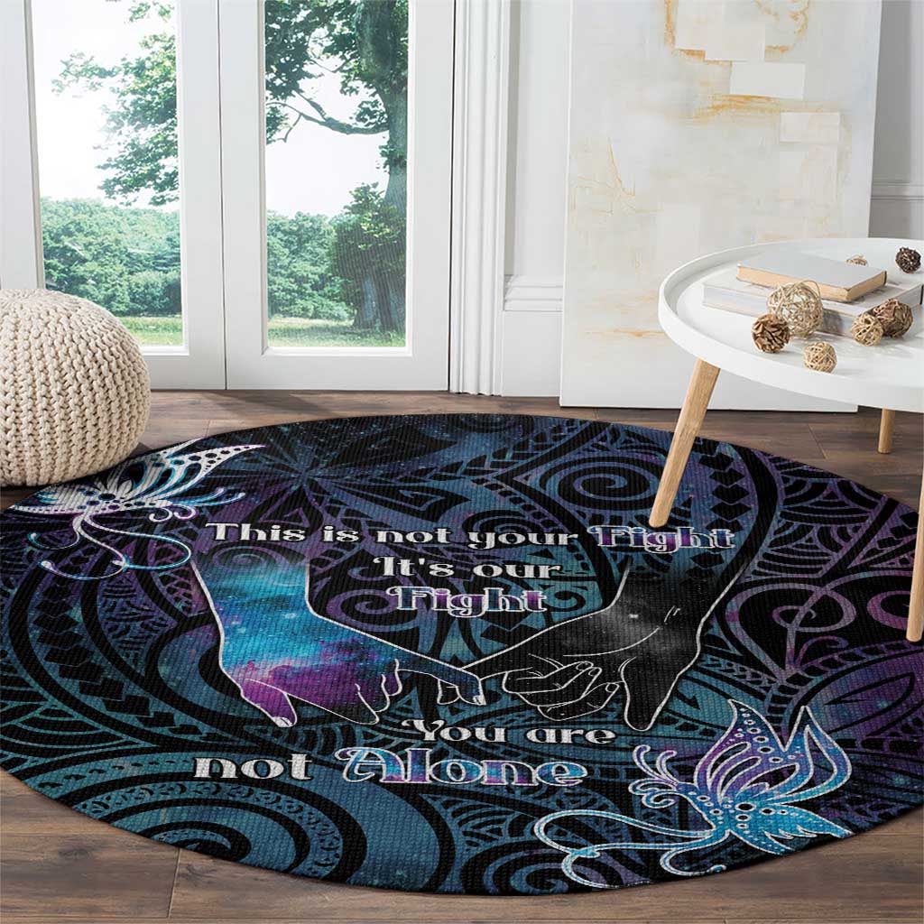 Suicide Awareness Round Carpet You Are Not Alone LT05 - Polynesian Pride