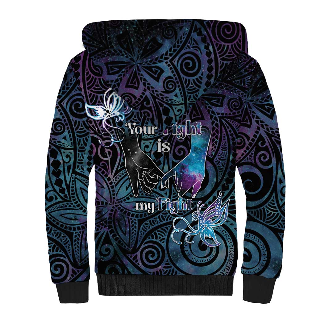 Suicide Awareness Sherpa Hoodie You Are Not Alone LT05 - Polynesian Pride