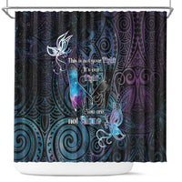 Suicide Awareness Shower Curtain You Are Not Alone LT05 Black - Polynesian Pride