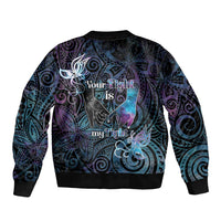 Suicide Awareness Sleeve Zip Bomber Jacket You Are Not Alone LT05 - Polynesian Pride