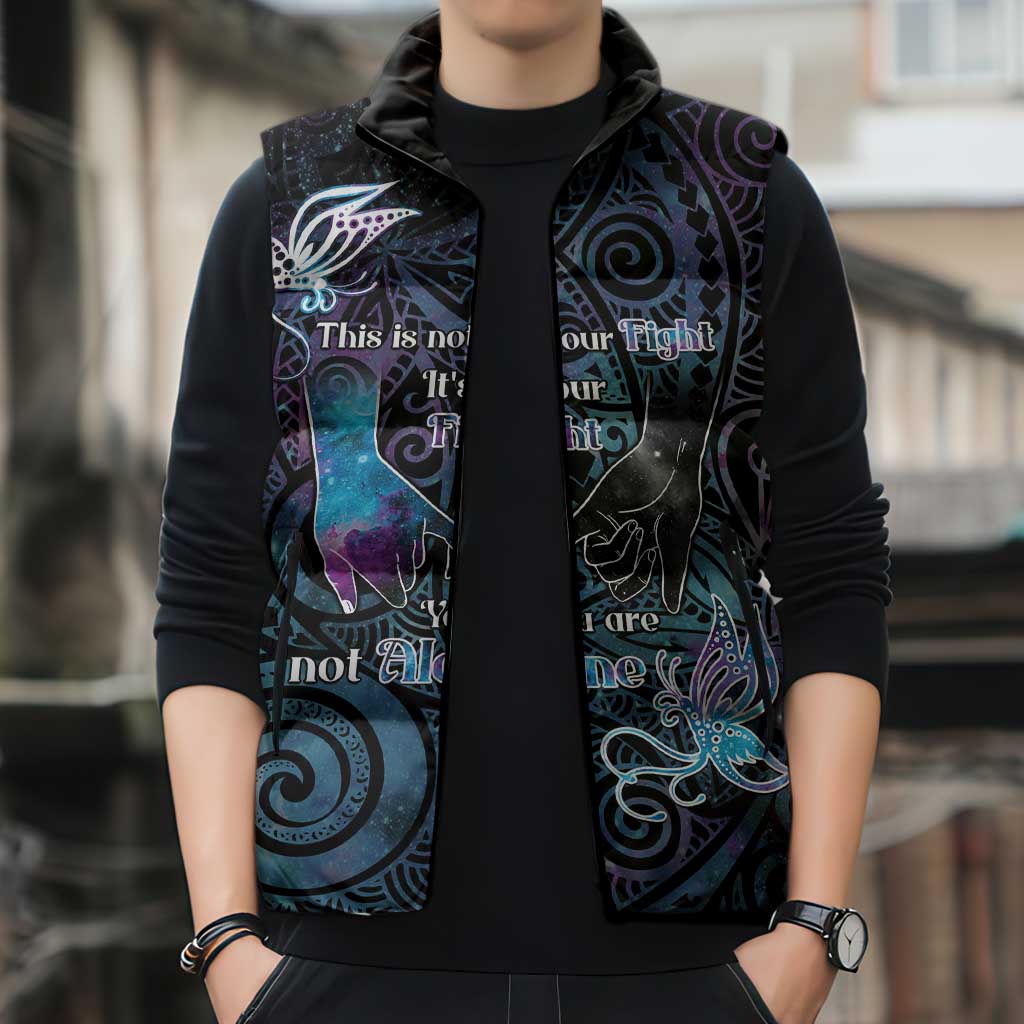 Suicide Awareness Sleeveless Puffer Jacket You Are Not Alone LT05 - Polynesian Pride
