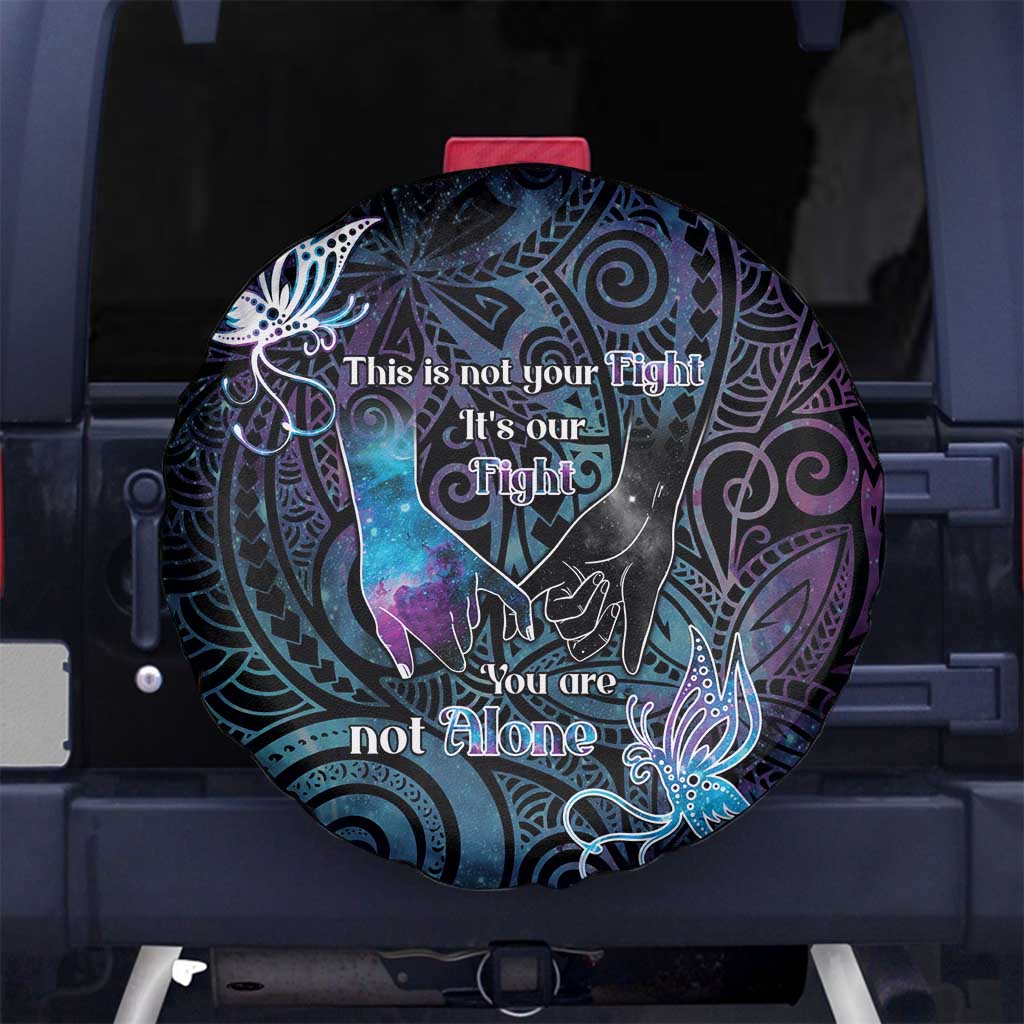 Suicide Awareness Spare Tire Cover You Are Not Alone LT05 No hole Black - Polynesian Pride