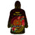 Papua New Guinea Wearable Blanket Hoodie Coat Of Arms Tropical Flowers Polynesian Pattern LT05 - Polynesian Pride