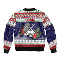 American Samoa Christmas Bomber Jacket Poinsettia La Maunia Le Kilisimasi LT05 - Polynesian Pride