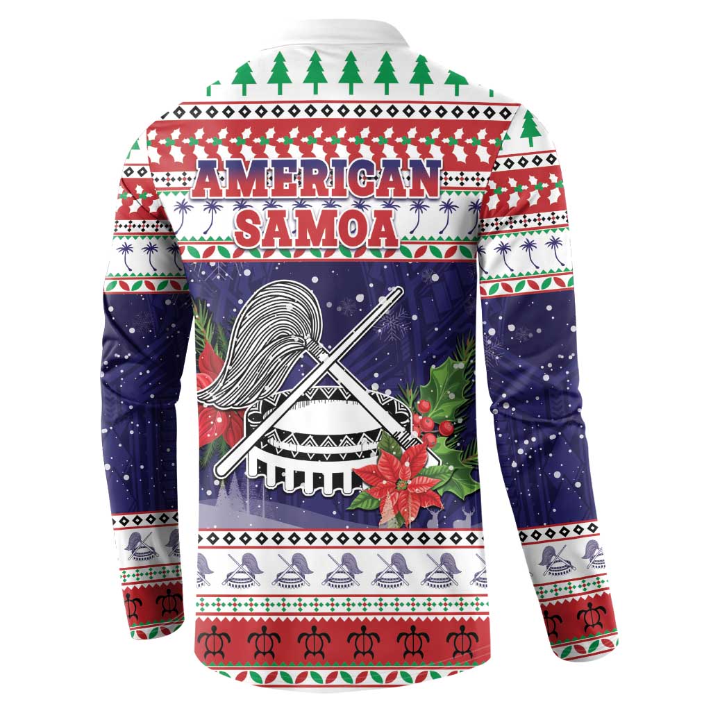 American Samoa Christmas Button Sweatshirt Poinsettia La Maunia Le Kilisimasi LT05 - Polynesian Pride