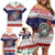 American Samoa Christmas Family Matching Off Shoulder Short Dress and Hawaiian Shirt Poinsettia La Maunia Le Kilisimasi