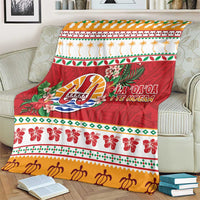 French Polynesia Christmas Blanket Coat Of Arms Merry Xmas LT05 - Polynesian Pride