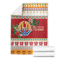 French Polynesia Christmas Blanket Coat Of Arms Merry Xmas LT05 - Polynesian Pride