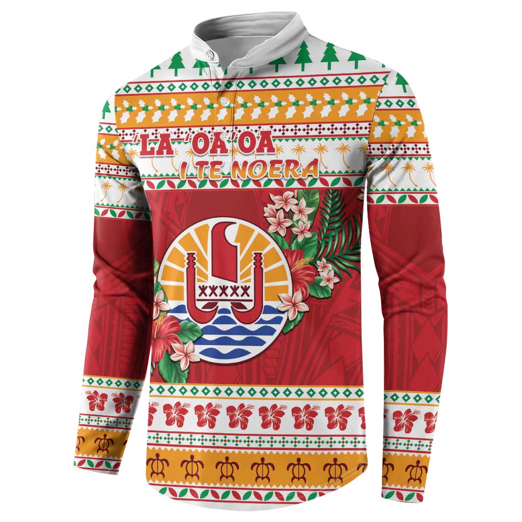 French Polynesia Christmas Button Sweatshirt Coat Of Arms Merry Xmas LT05 - Polynesian Pride